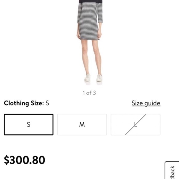 Joie ivory and black striped dress - Picture 3 of 8